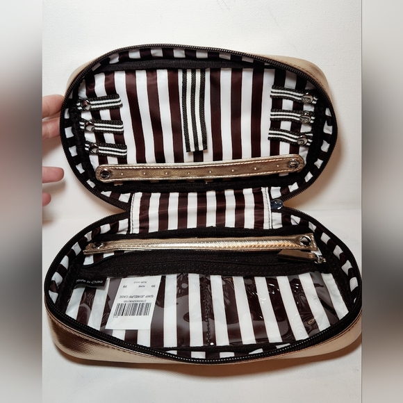Nwt! Henri bendel rose gold travel jewelry case